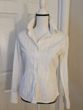 Massimo Dutti Classic White Cotton Shirt Button Down S